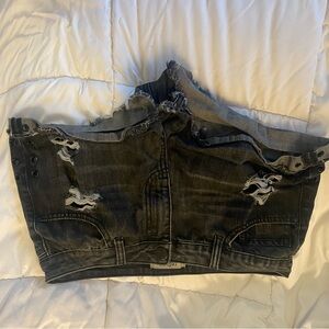 Mini Distressed Black Denim Jean shorts